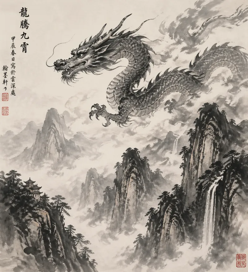 Anime AI generated Ink Wash style