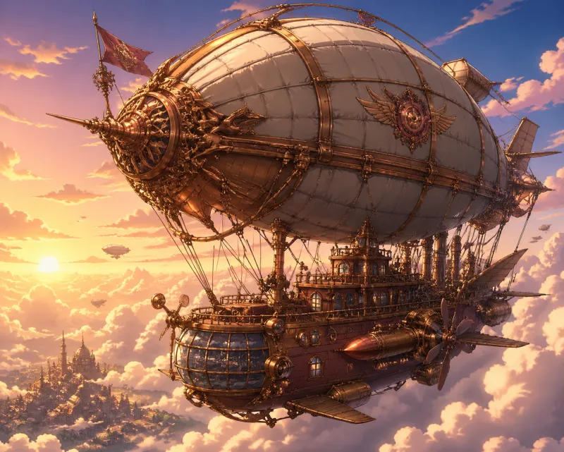 AI generated anime - Steampunk style